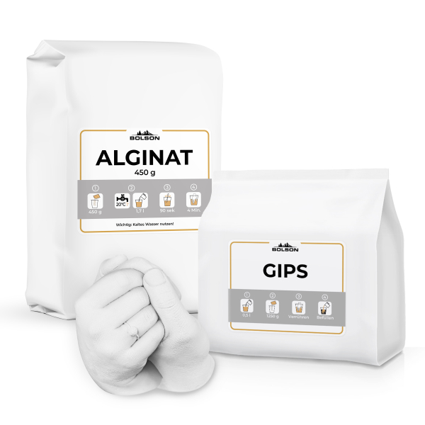 Handabdruck Nachfüllset mit Alginat & Modellgips